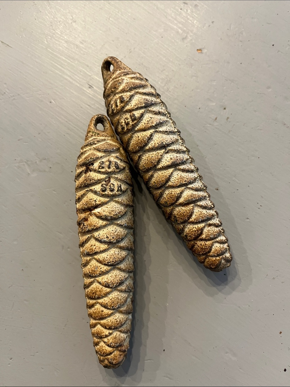 Pinecone cookoo clock weights- Antique Brown